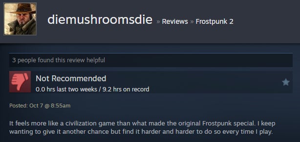 Imagem do artigo intitulado Frozen City Builder Frostpunk 2, conforme contado pelas avaliações do Steam